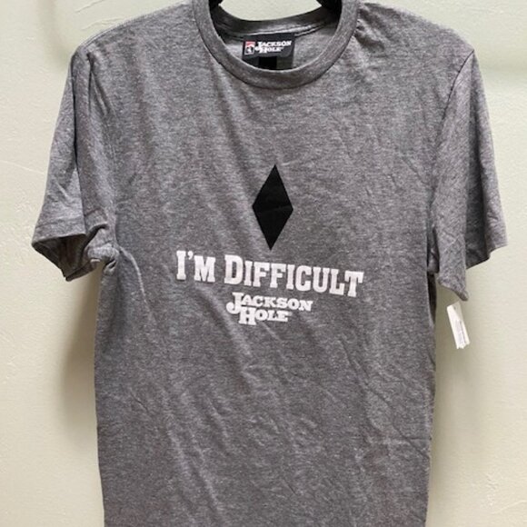 “I’m Difficult” Jackson Hole Black Diamond Ski T-Shirt - Picture 1 of 5